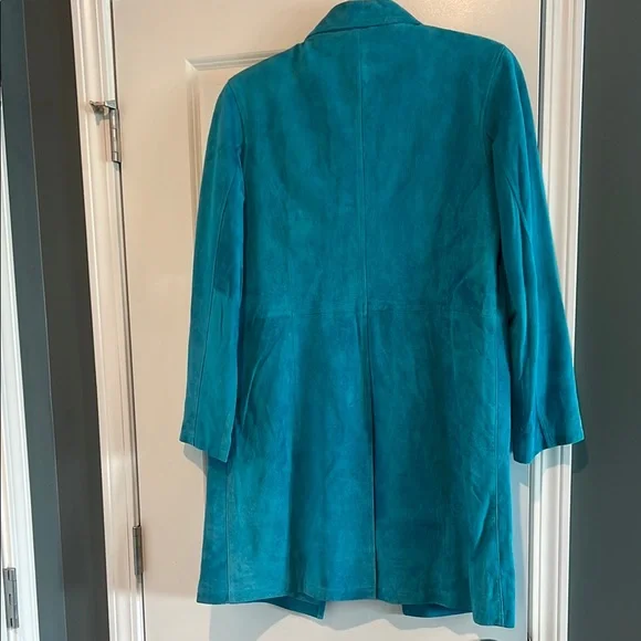 Chic Teal Trench Coat - Picture 3 of 7